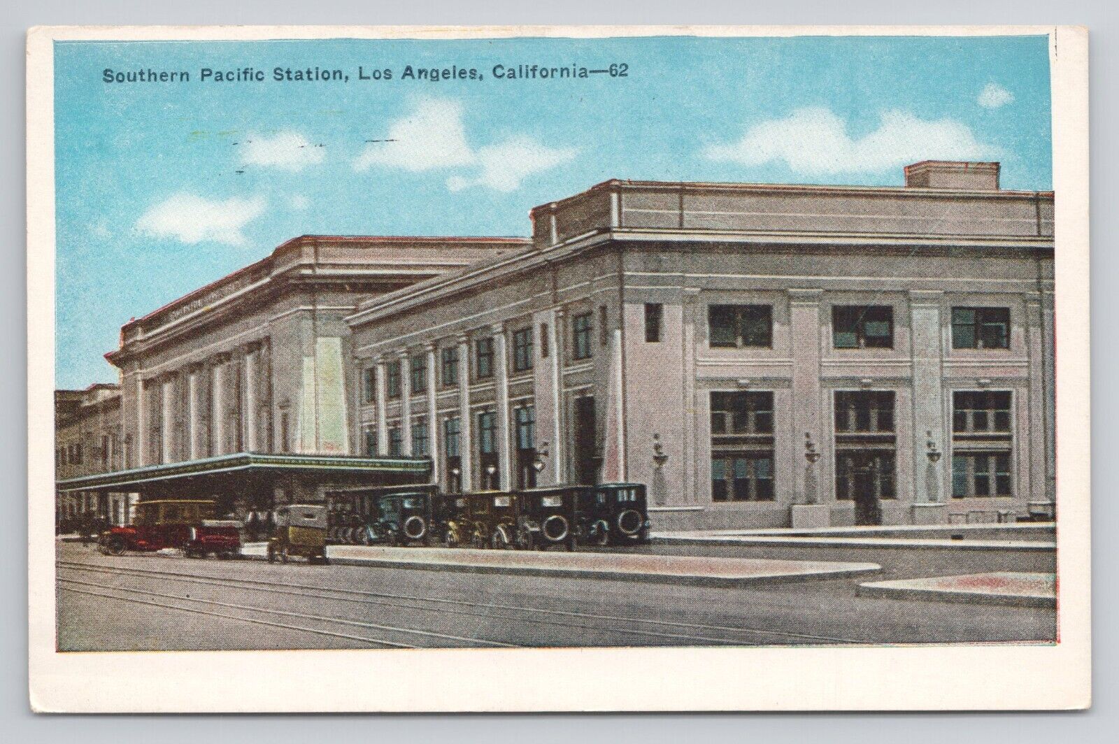 Postcard Southern Pacific Station Los Angeles California