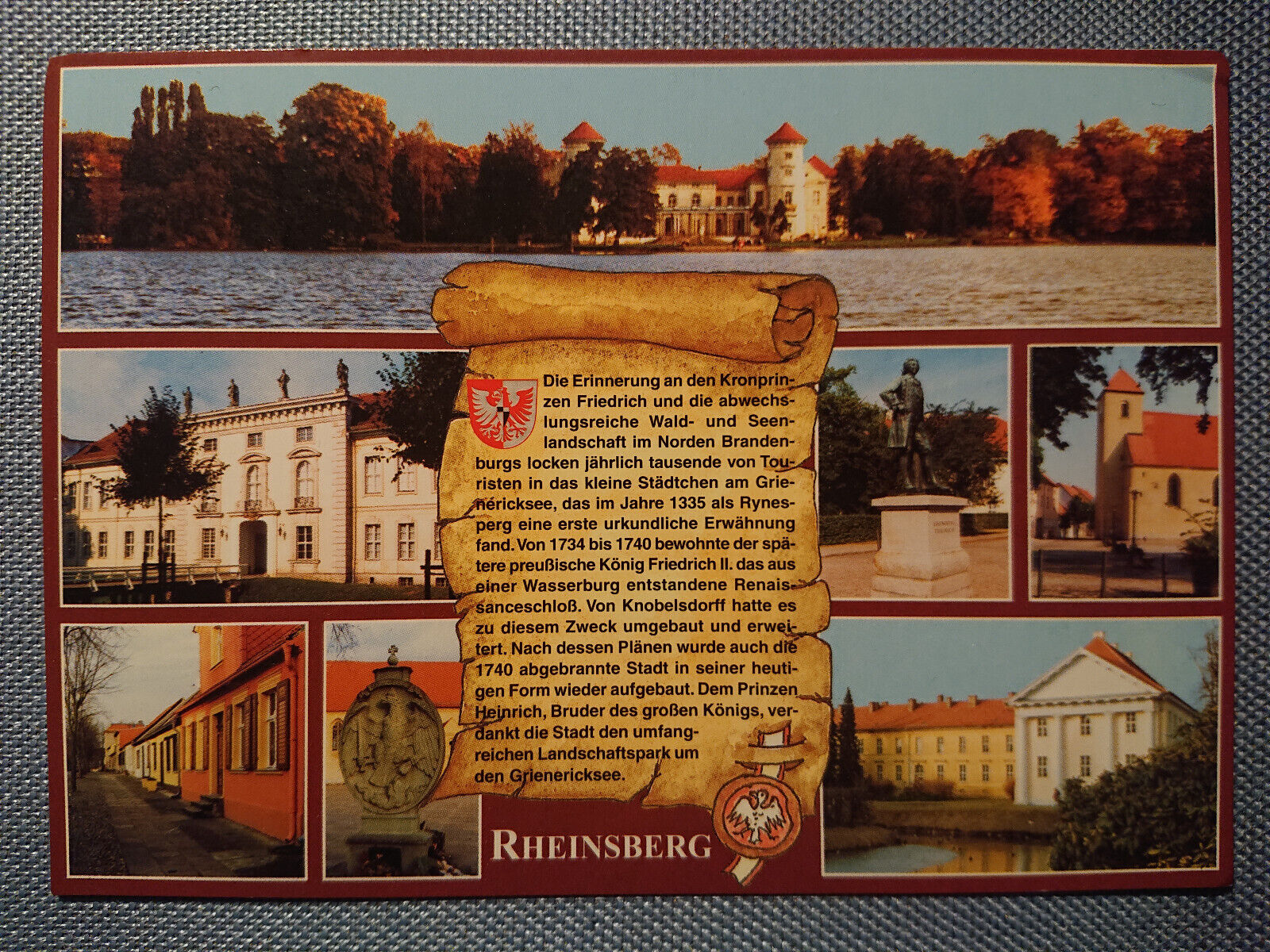 Old Postcard Ak Castle Rheinsberg Brandenburg Grienericksee