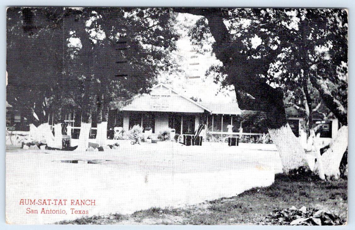 1951 AUM-SAT-TAT RANCH SAN ANTONIO TEXAS WIEBEL HOUSE 13 BEDROOMS POSTCARD
