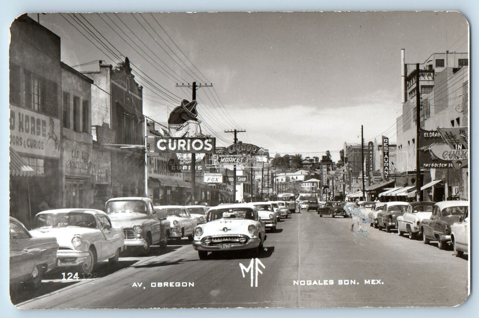 Nogales Sonora Mexico Mexico Postcard Avenue Obregon c1930's RPPC Photo