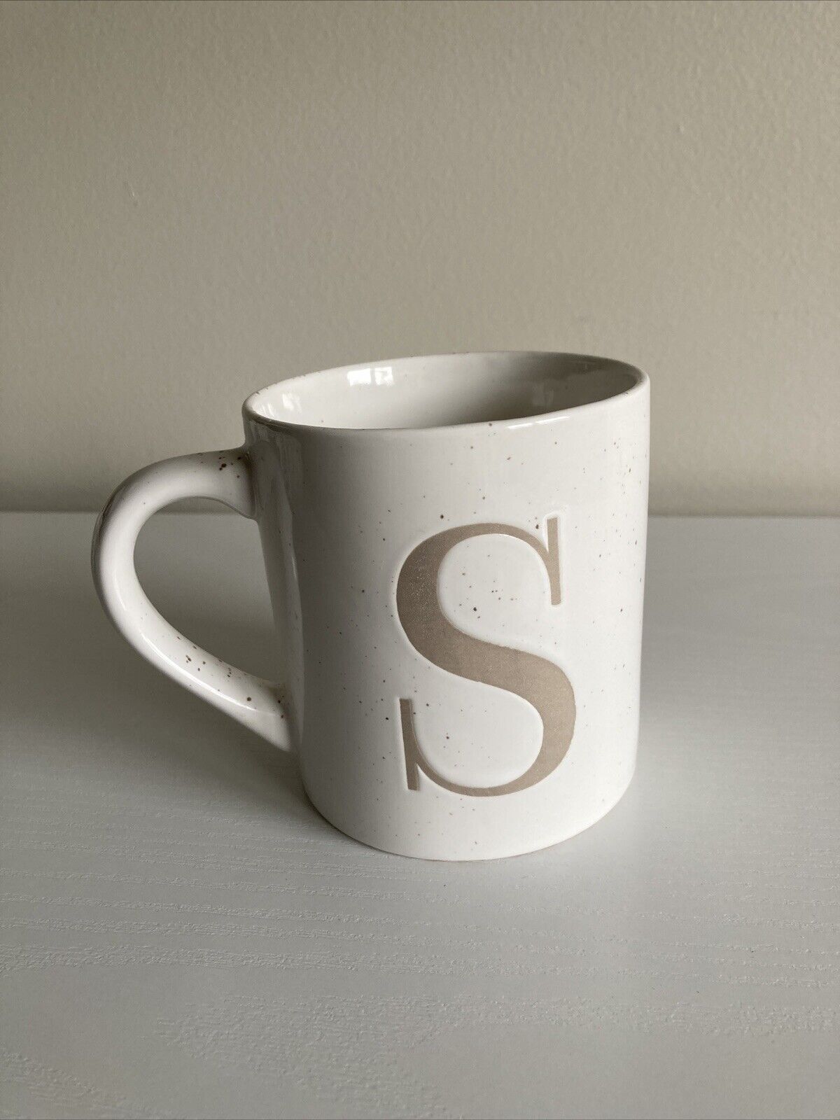 Threshold Stoneware Letter S Coffee/tea Mug Cup Initial Monogram Alphabet