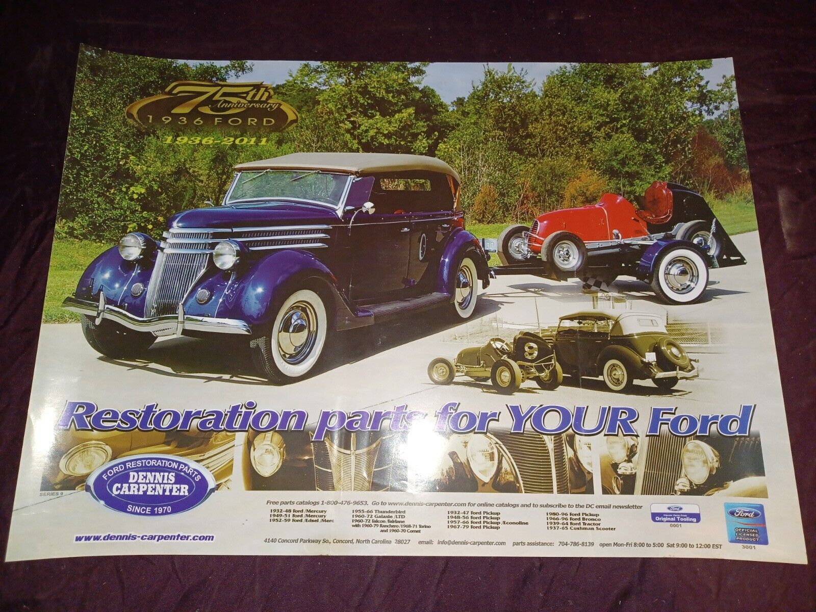 Dennis Carpenter- Ford Restoration Parts 1936 Ford Promo Poster 75th Anniversary