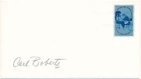 Carl BOBERTZ / Signed Postal Cover / Typed Letter Signed