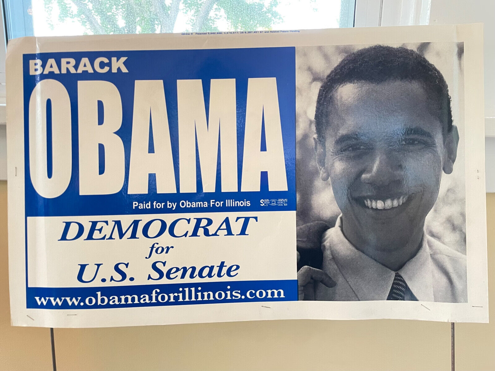 2004 Barack Obama U.S. Senate Campaign yard sign LARGE 26\
