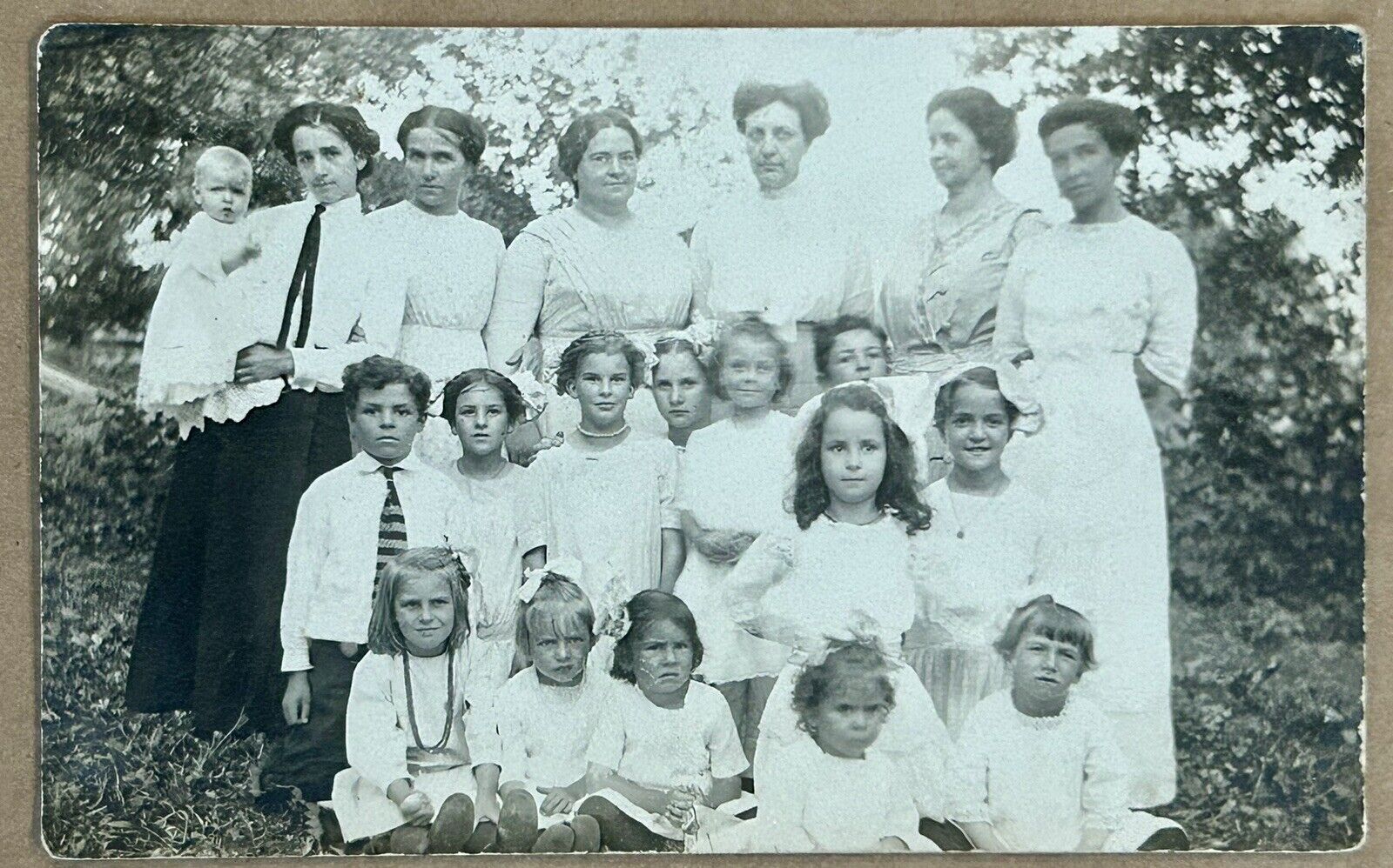 Group Photo Of Children. Real Photo Postcard. RPPC.
