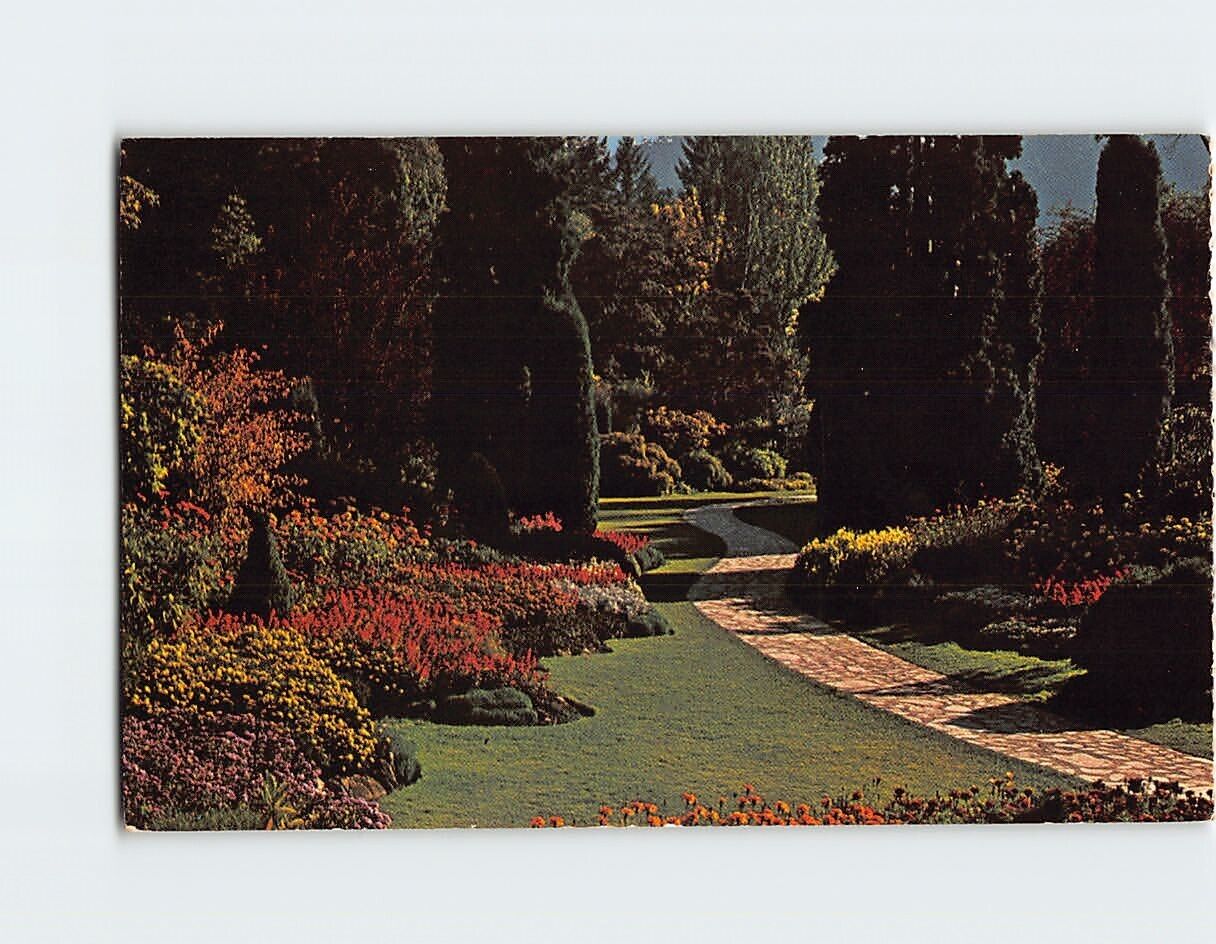 Postcard Sunken Garden The Butchart Gardens British Columbia Canada