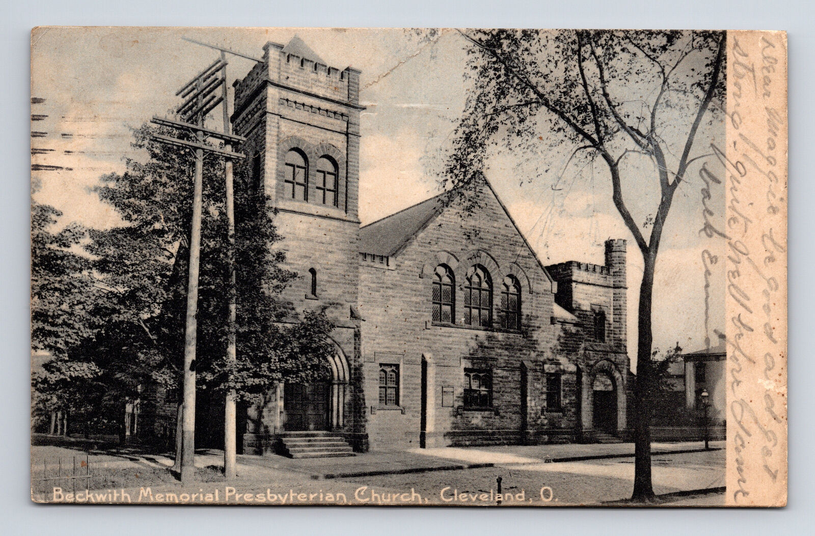 c1907 Beckwith Memorial Presbyterian Church Cleveland Ohio OH ROTOGRAPH Postcard