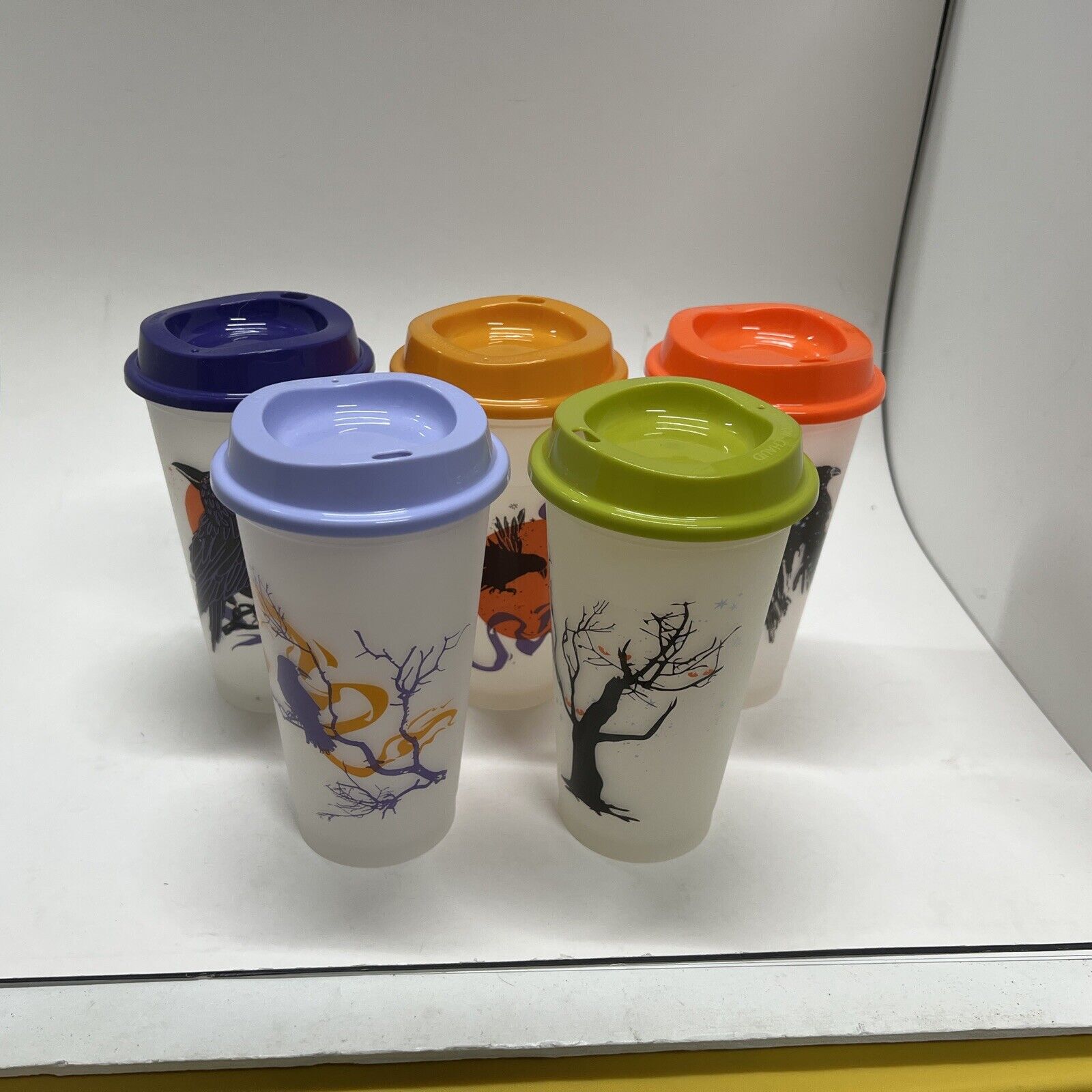 Preowned Lot of 5 Starbucks Halloween Drink Cups
