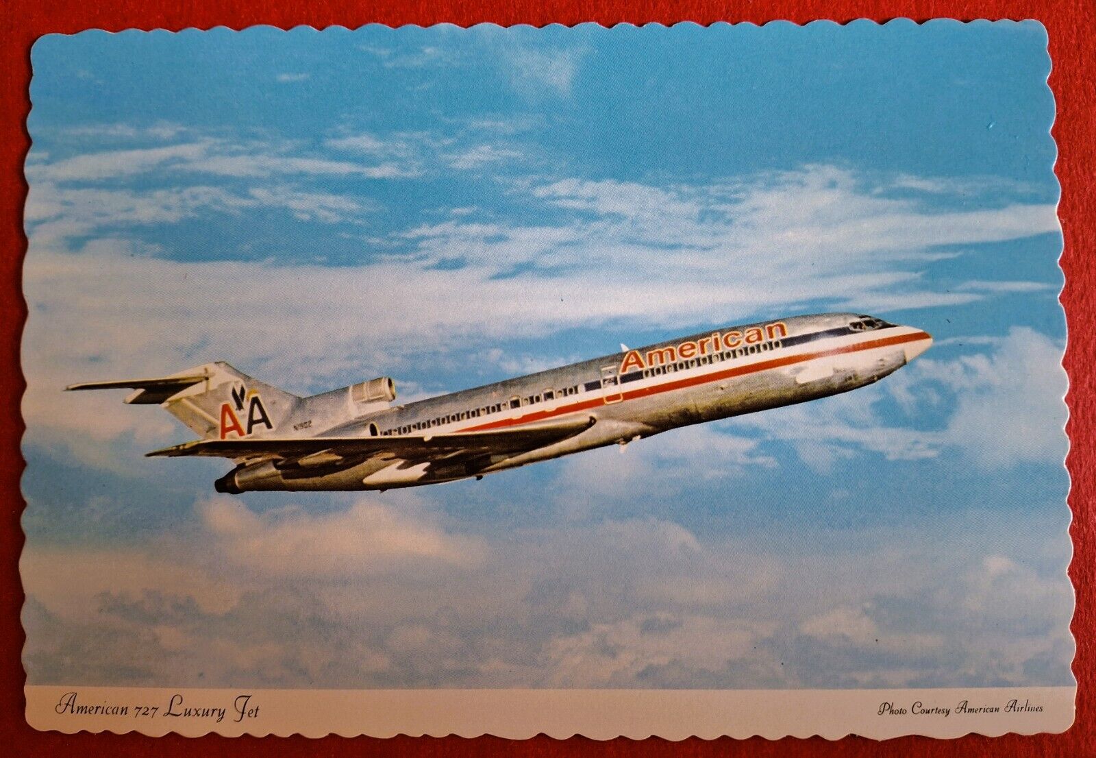 American Airlines Postcard Boeing 727 inflight