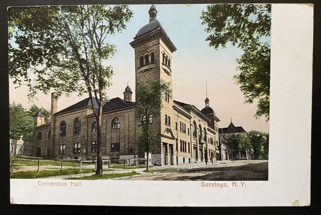 Postcard Saratoga NY Convention Hall 1907 New York