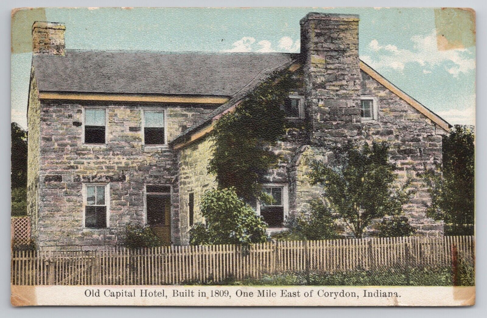 1912 Postcard Old Capital Hotel Corydon IN