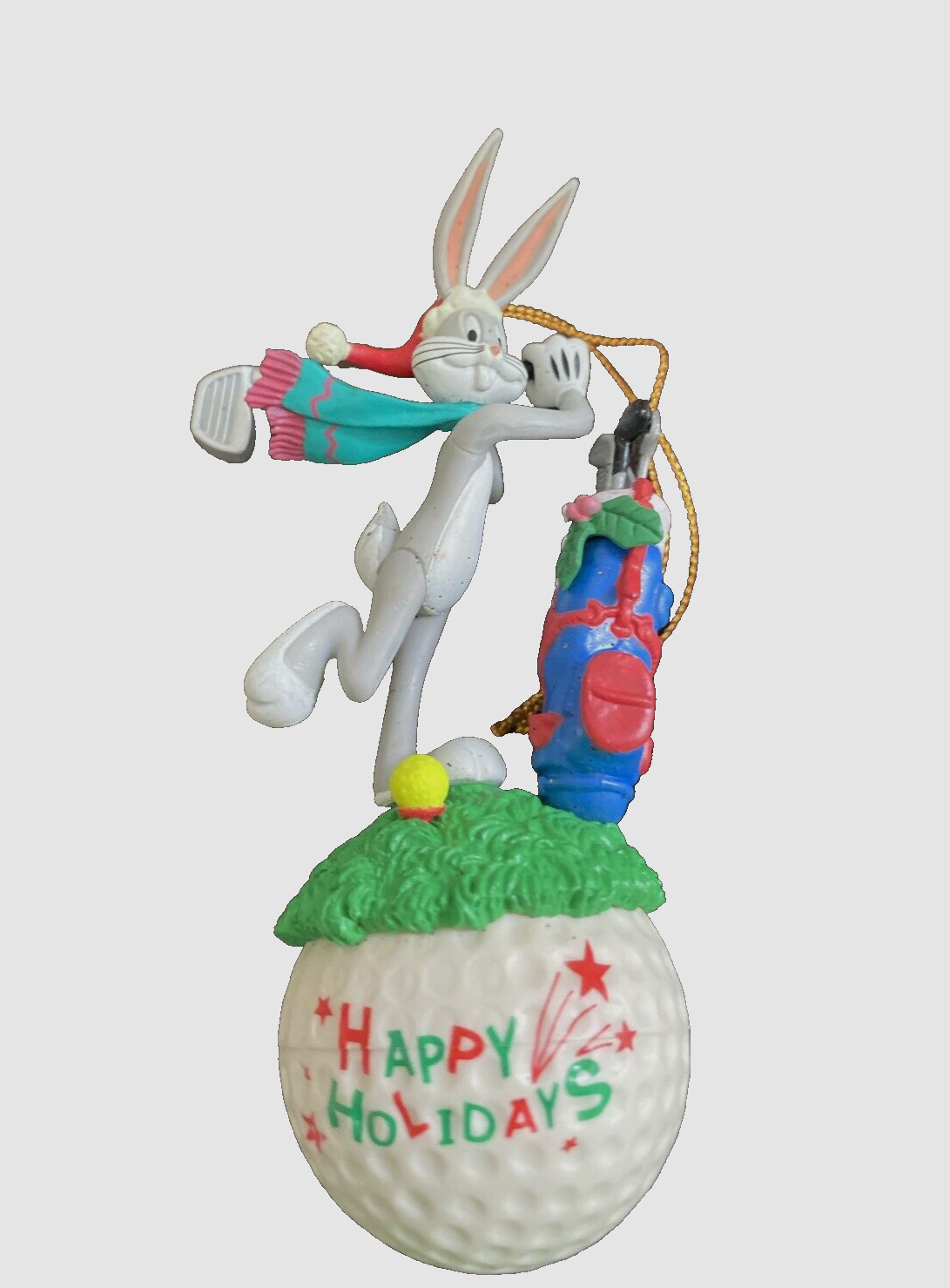 Vintage Bugs Bunny Golf Happy Holidays Christmas Ornament - 1997 Looney Tunes