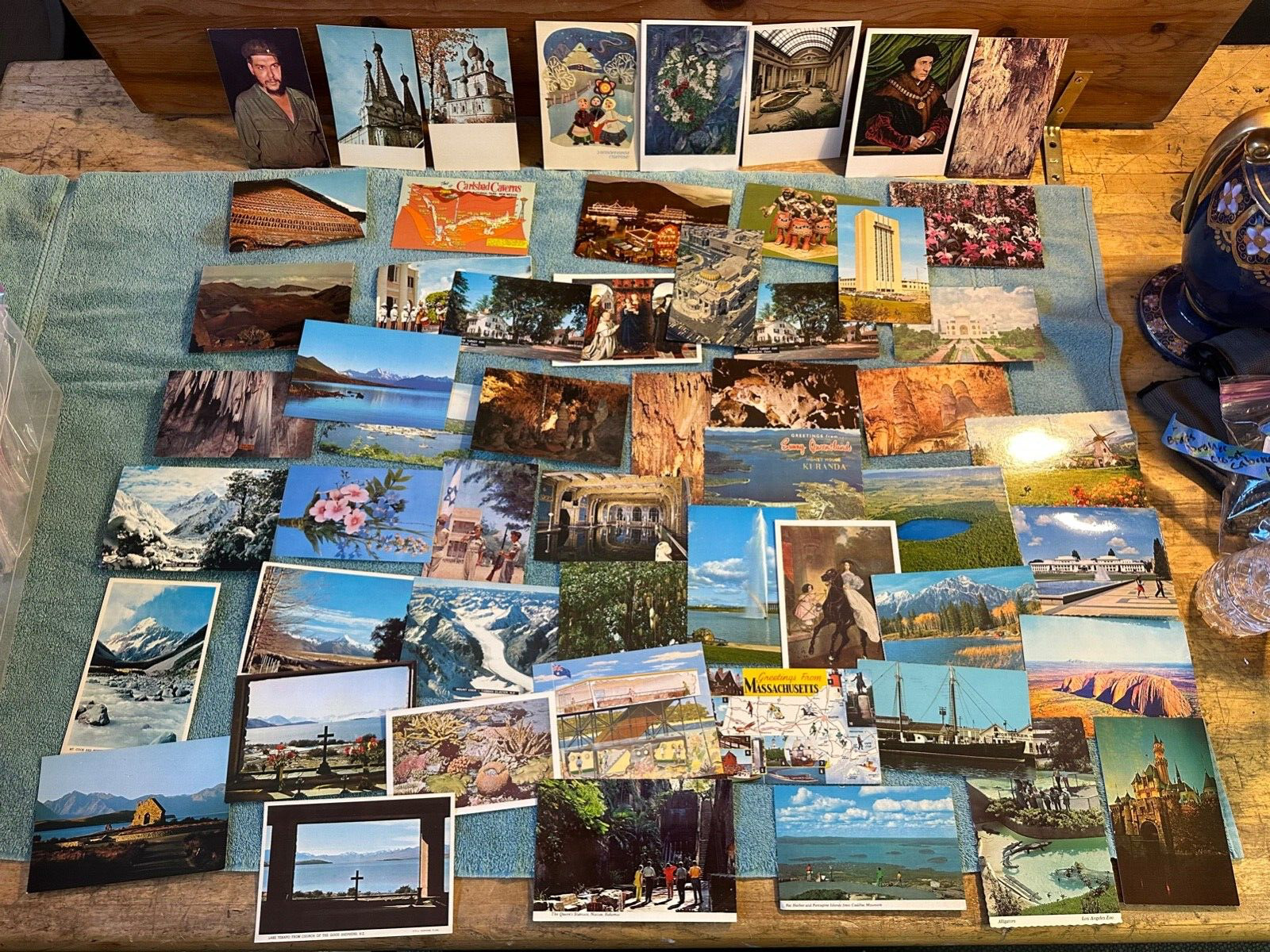 Vtg Mixed Lot of 55 Postcards Places People Destinations World Traveler Stamps