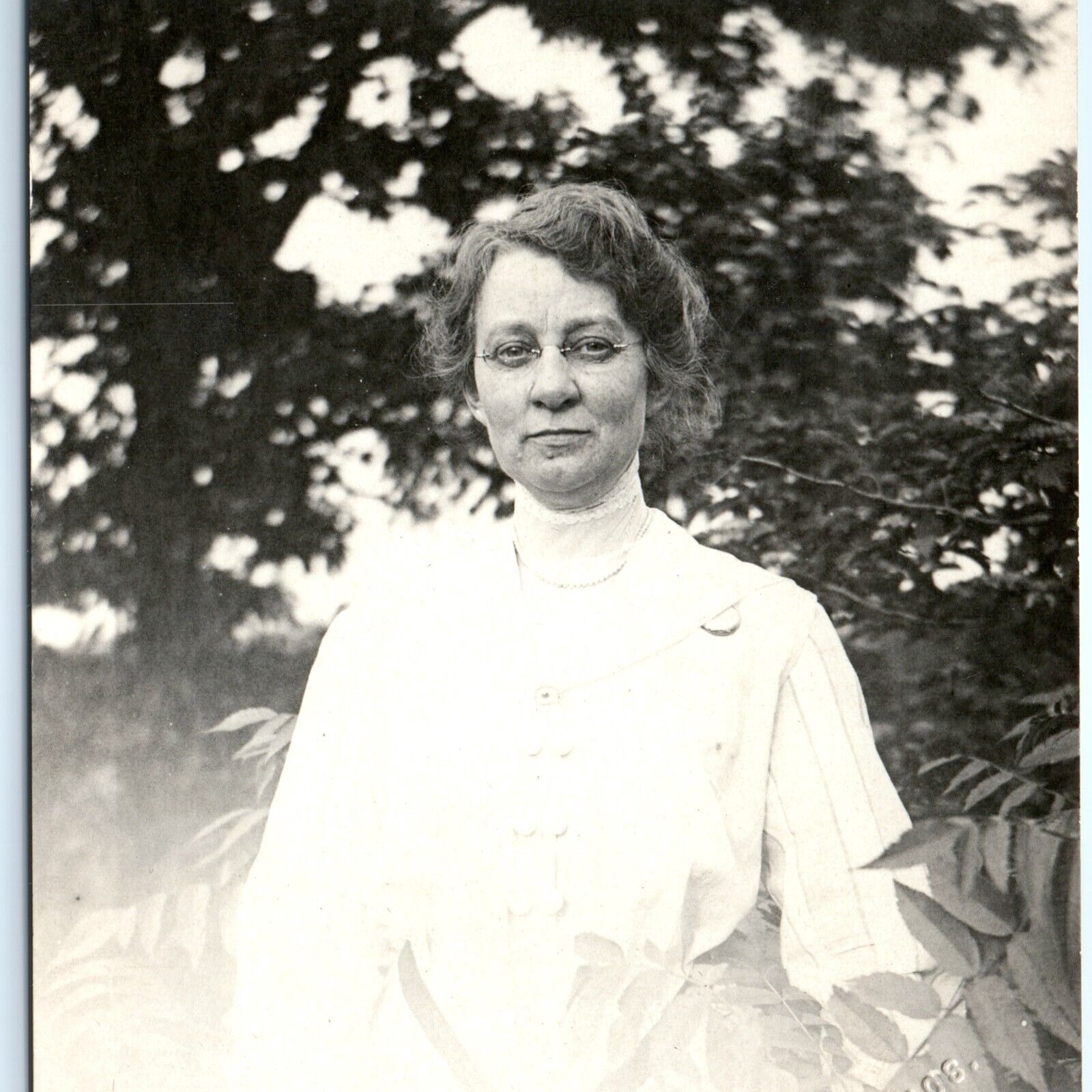 c1910s Racine, Wis Outdoor Old Woman RPPC Real Photo Burdick Bros Postcard A122
