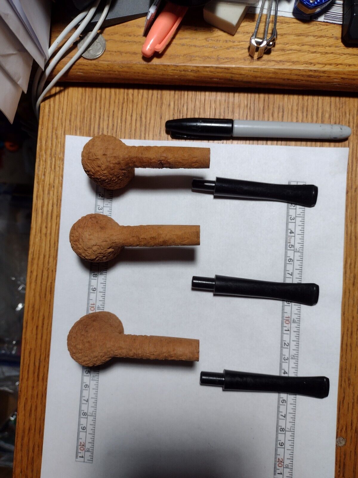 3 Nice Unfinished Estate Pipes with stems that Need to be fitted Lot A21