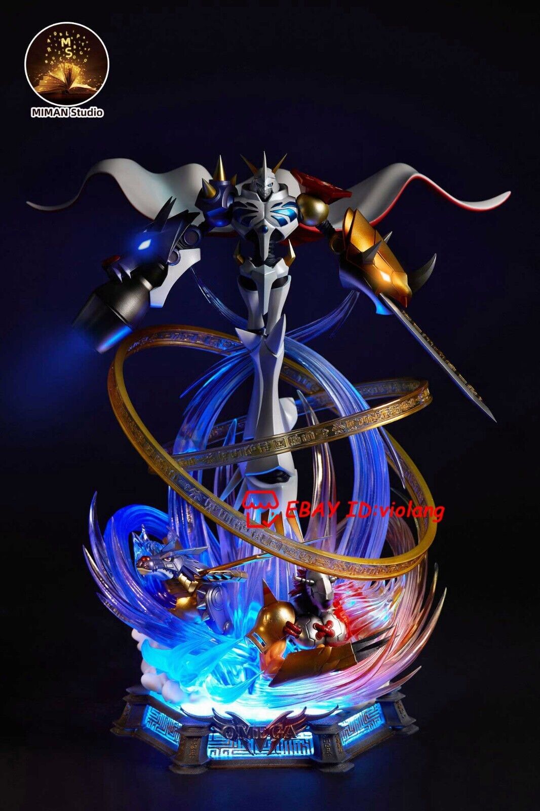 MIMAN Studio Digimon Omegamon Anniversary Resin Painted Statue In Stock LED