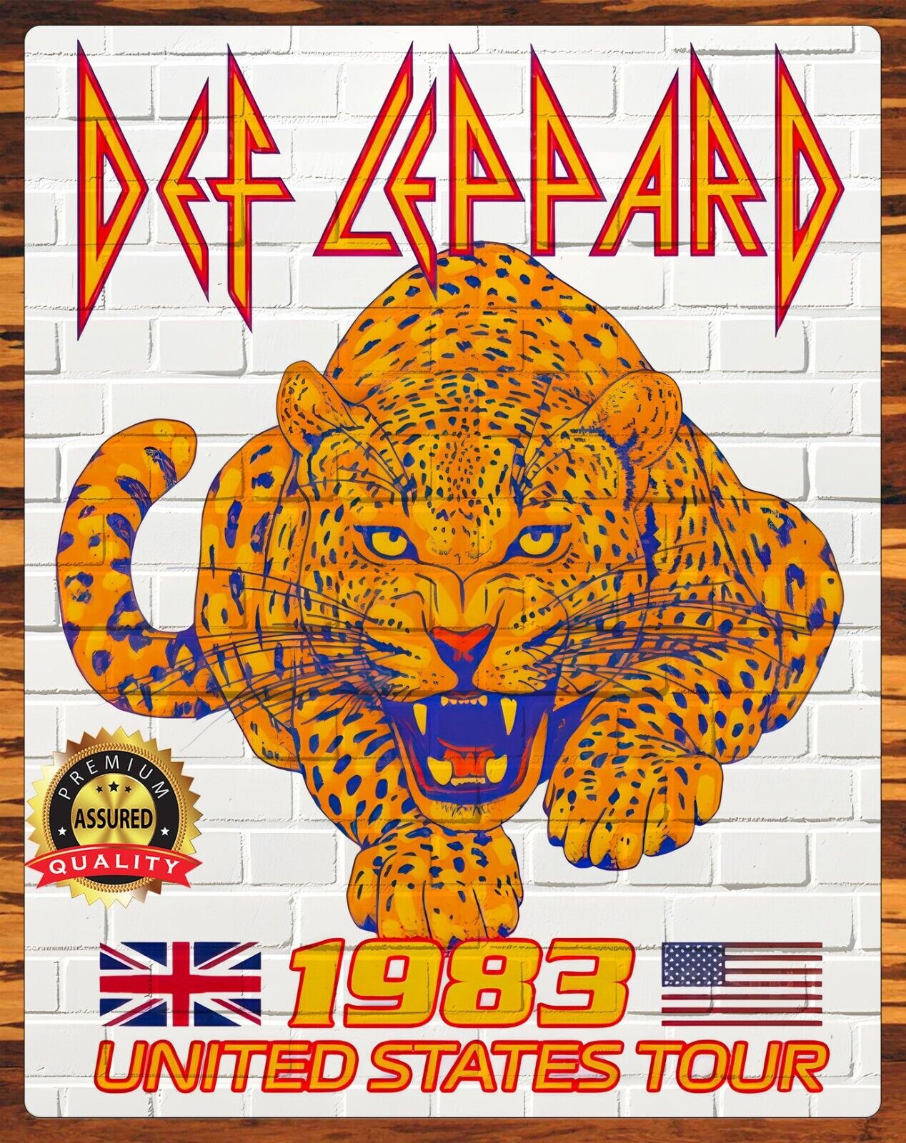 Def Leppard - 1983 United States Tour - Art - Metal Sign 11 x 14