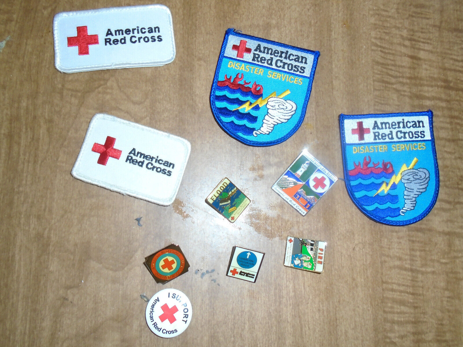 Vintage lot of  Red Cross patches and pins