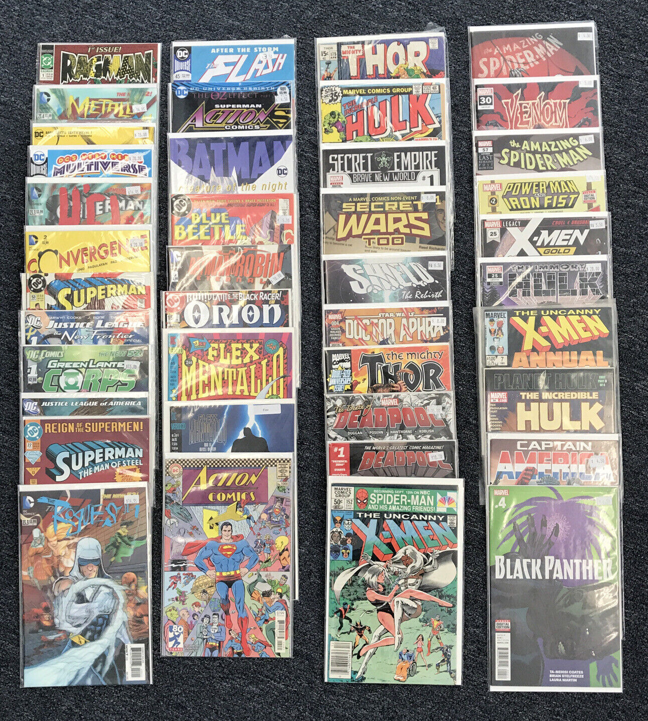 HUGE PREMIUM 100 COMIC BOOK LOT-MARVEL & DC-FREE SHIPPING BAGGED AND BOARDED