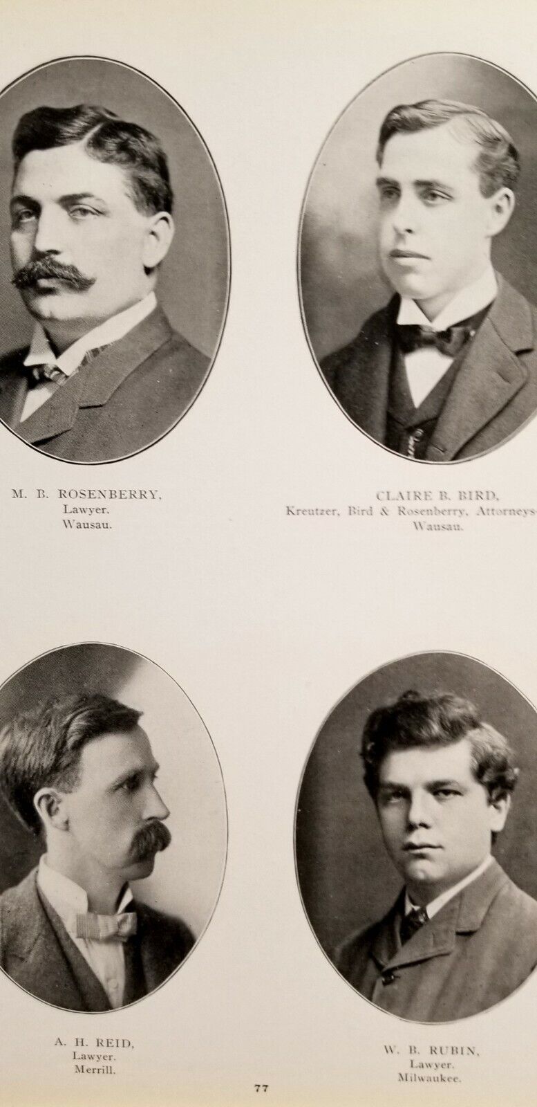 Notable Wisconsin Men of 1901 ATTORNEYS & LAWYERS Luse Flett Cooper Rubin D0