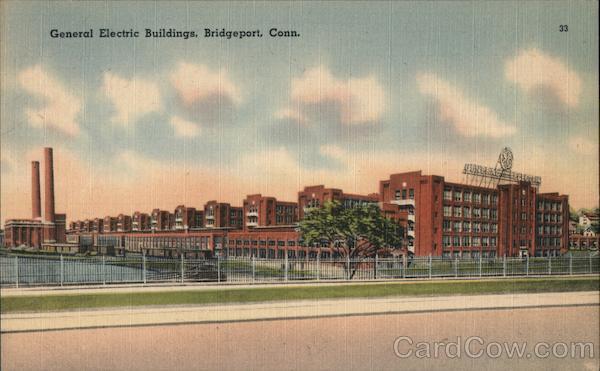 Bridgeport,CT General Electric Buildings Fairfield County Connecticut Postcard