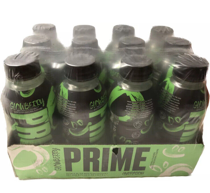 NEW PRIME HYDRATION DRINK GLOWBERRY 12 PACK 16.9 FLOZ BOTTLES RARE SOLD OUT LE
