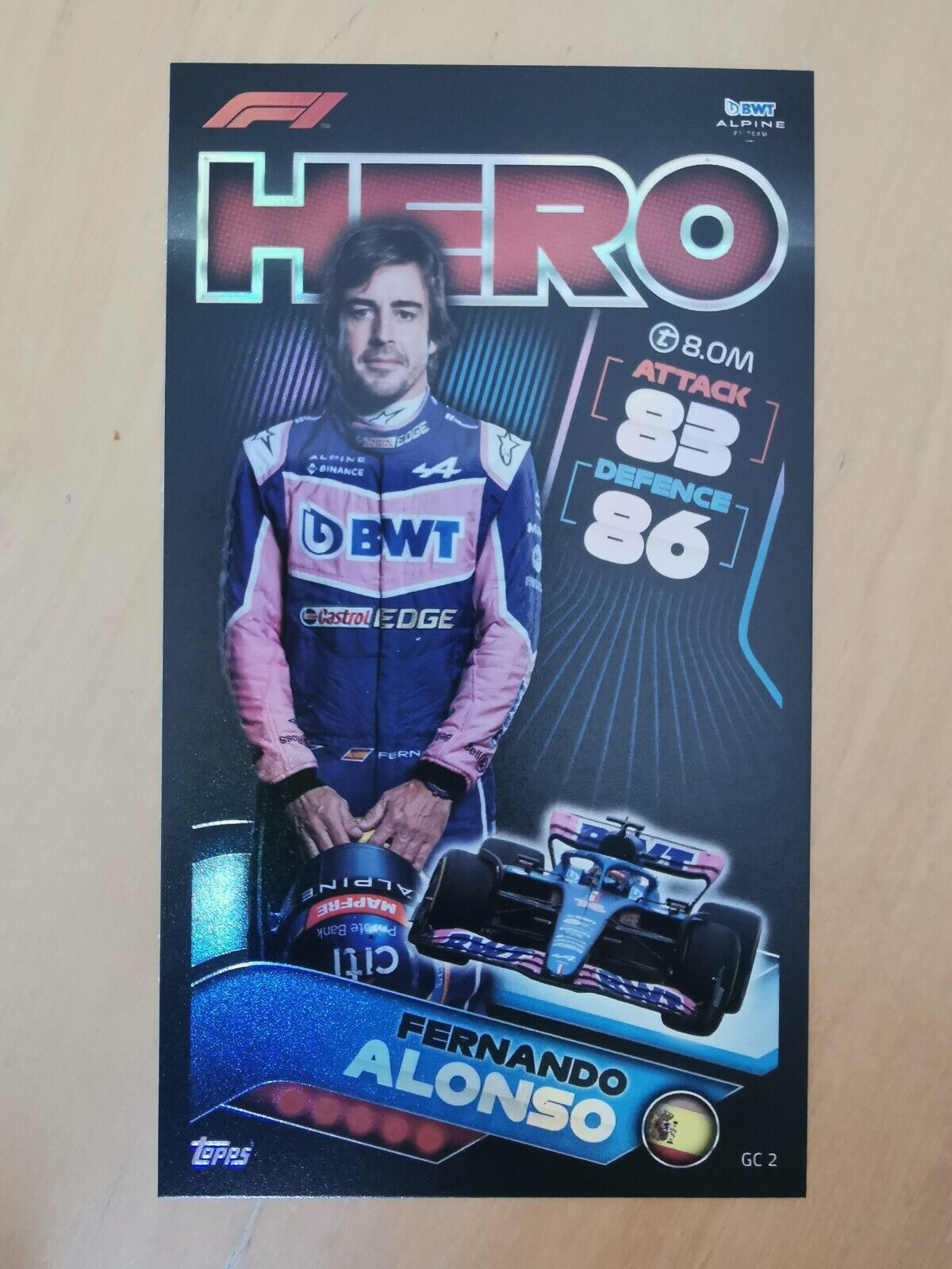 Rare Topps F1 Turbo Attax 2022 Fernando Alonso Hero Card XL GC2