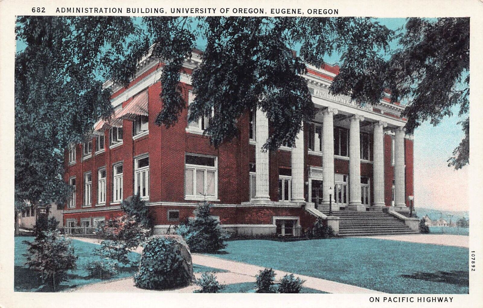EUGENE OR Administration Building UNIVERSITY OF OREGON 1920s Vintage Postcard