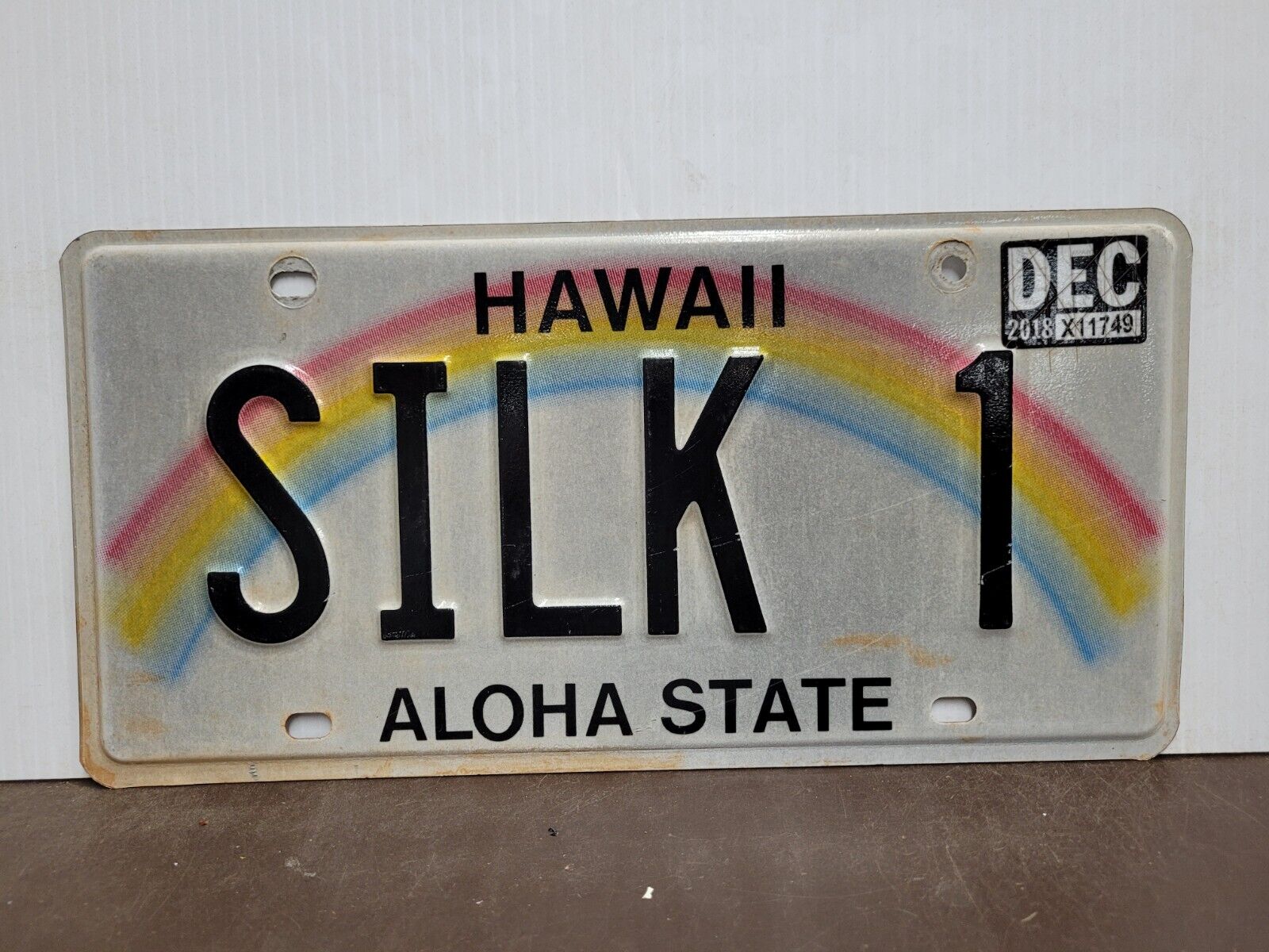 2018 Hawaii  vanity SILK 1  License Plate Tag