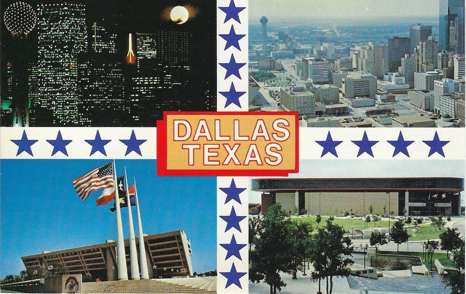80s Vintage Texas Postcard Aerial View Dallas