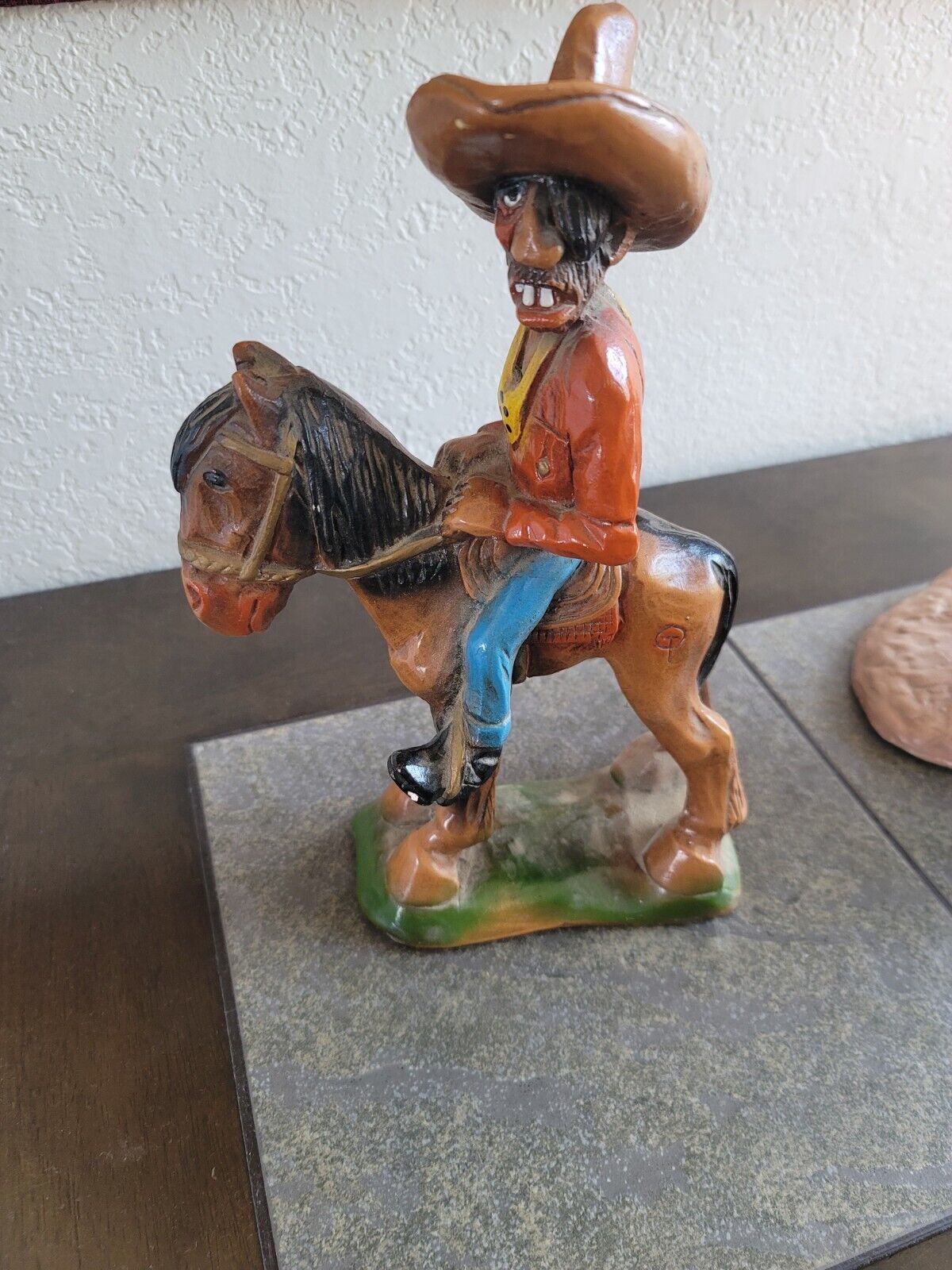 VTG H.S Andy Anderson Cowboy on Horseback Chalkware Sculpture-VERY RARE