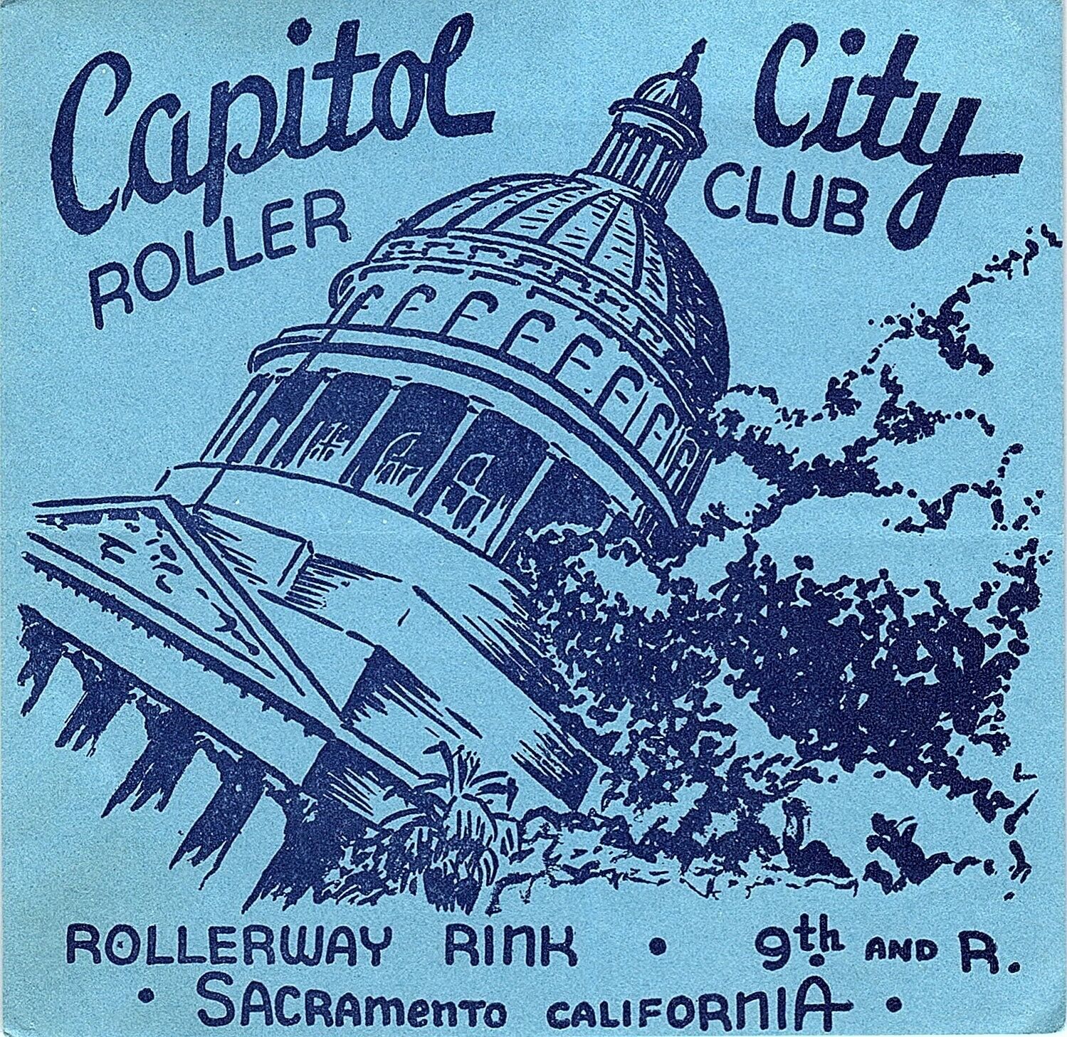 1940s Roller Skating Rink Sticker Capitol City Roller Club Sacramento CA s8