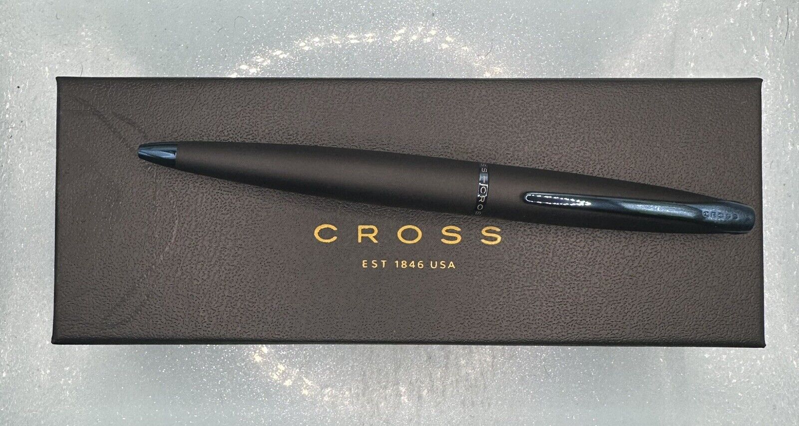 Cross ATX Ballpoint Pen Basalt Black with Blue 882-39 NEW In The Box
