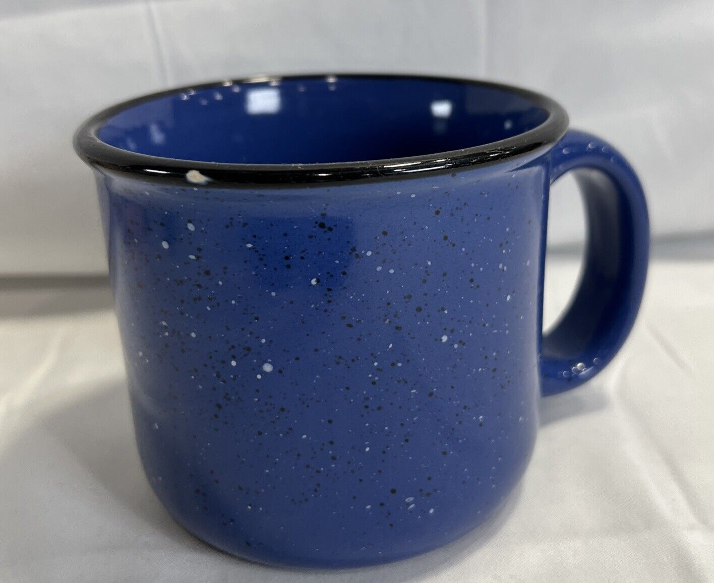 Vintage Marlboro Unlimited Speckled Blue Stoneware Heavy Coffee Tea Cup Mug 15oz