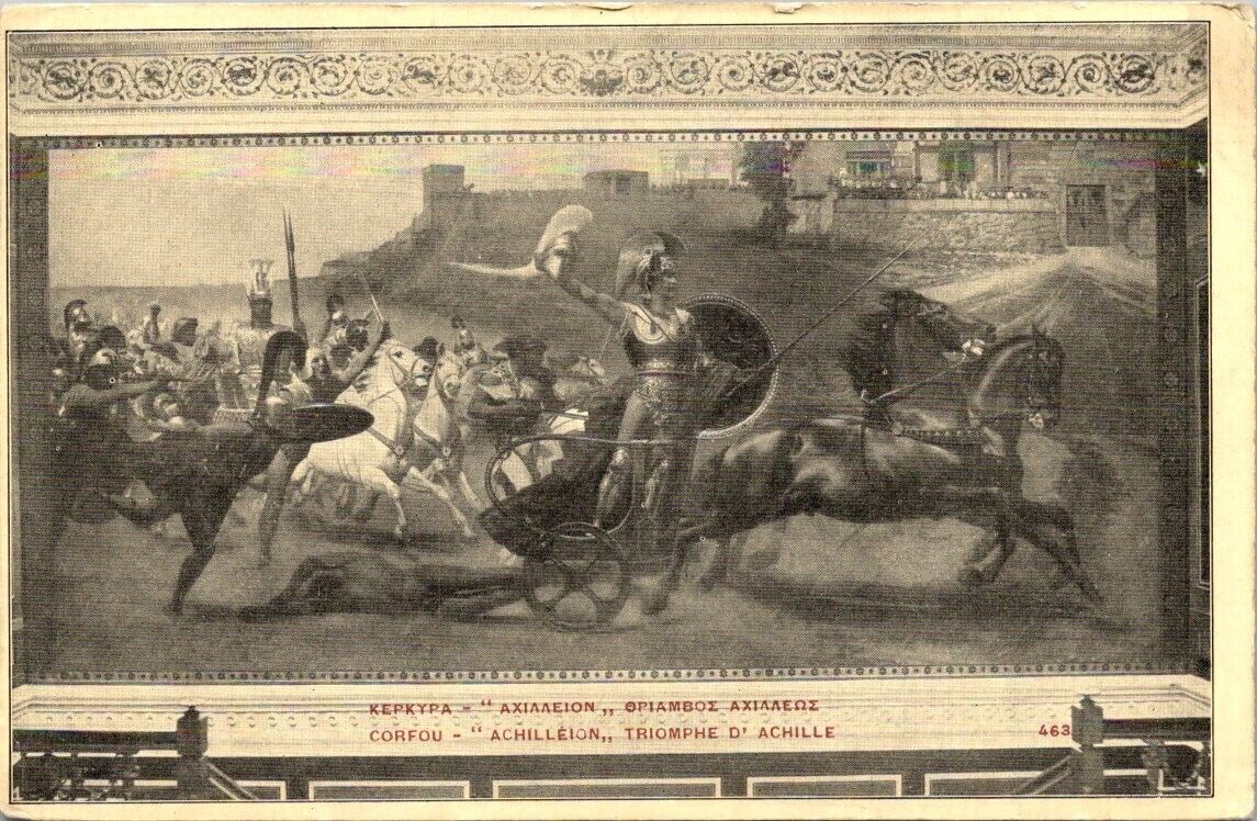 Vintage art postcard  from Greece - TRIUMPH OF ACHILLES unposted