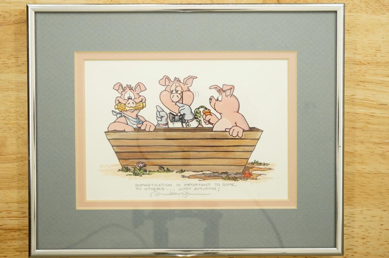 Illustrated Cartoon Art Robert Marble Three Pigs Sophistication is Important
