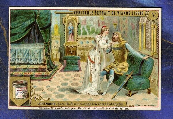 Liebig Chrome S388 Trade Card Lohengrin Opera Wagner 1893 Act III Elsa Middle Ages
