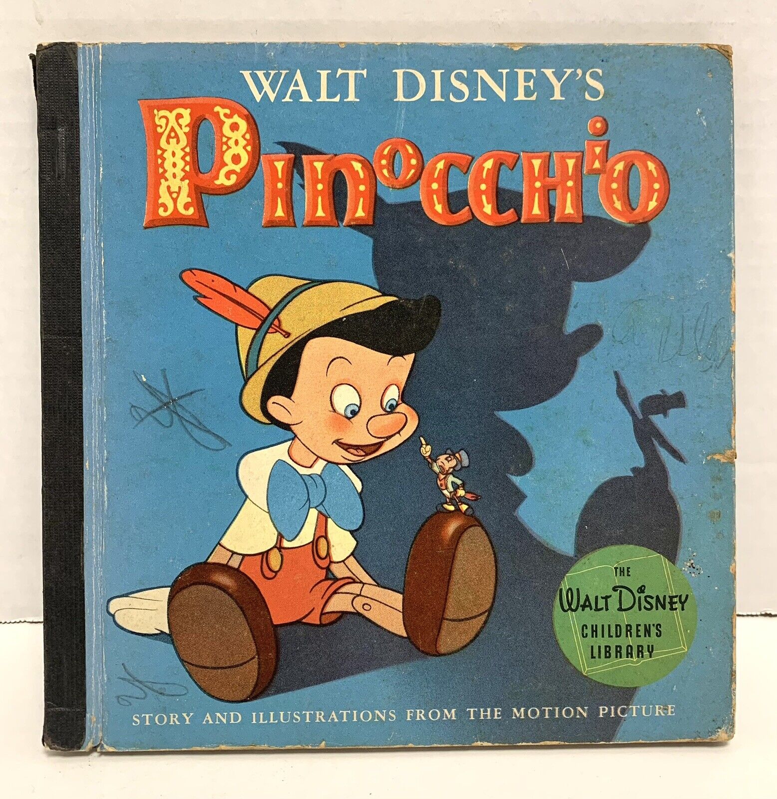 VTG (1939/1940) Walt Disney’s Pinocchio Hardcover Book Children's Library Poor