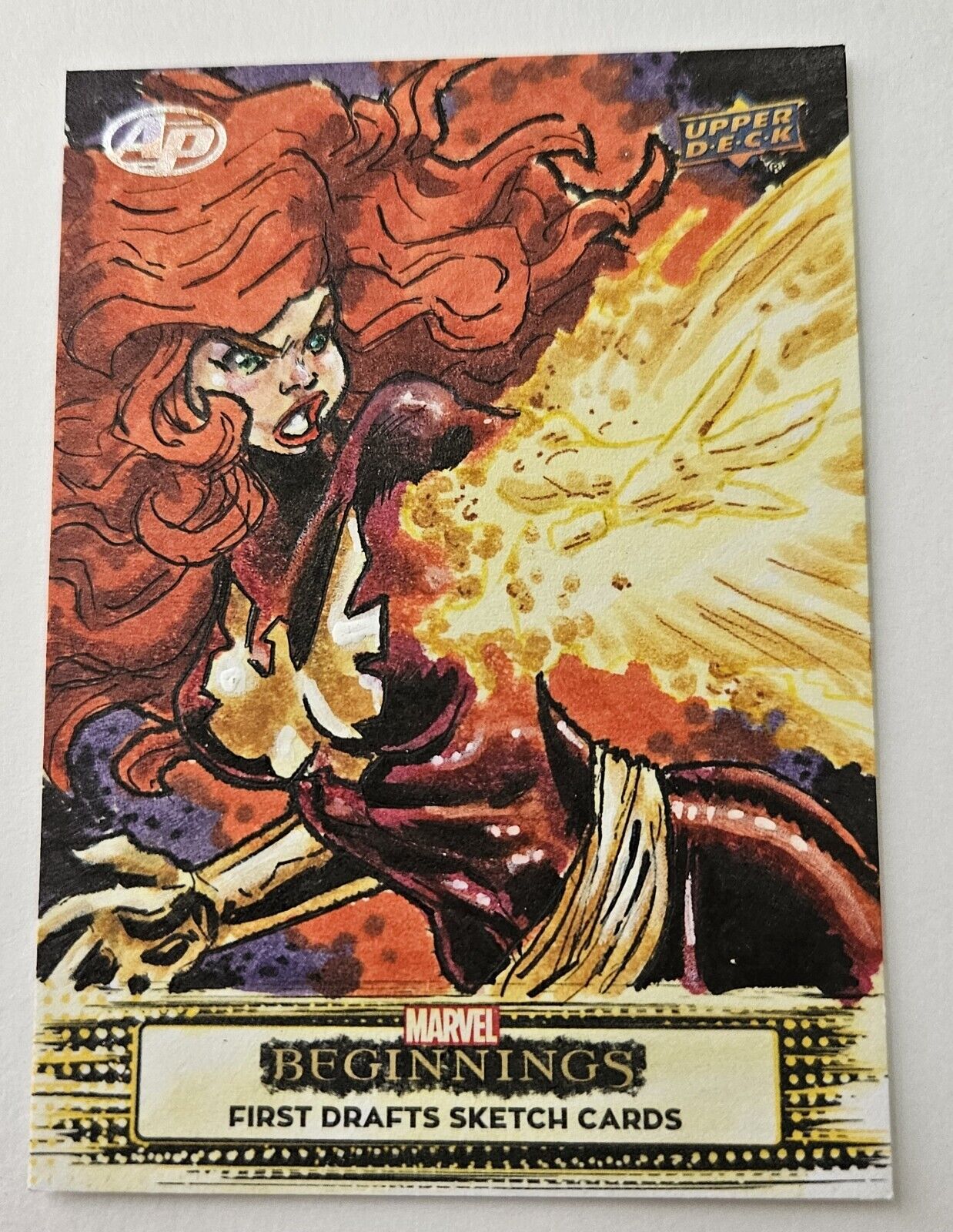 2022 UD Marvel Beginnings Vol 1 Dark Phoenix 1/1 AP Sketch Card Ernest Romero 