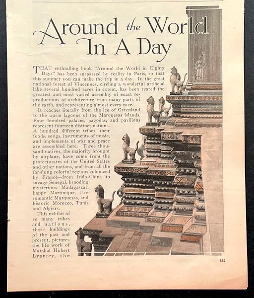 Paris Colonial Exposition 1931 pictorial “Around the World In a Day” Internation