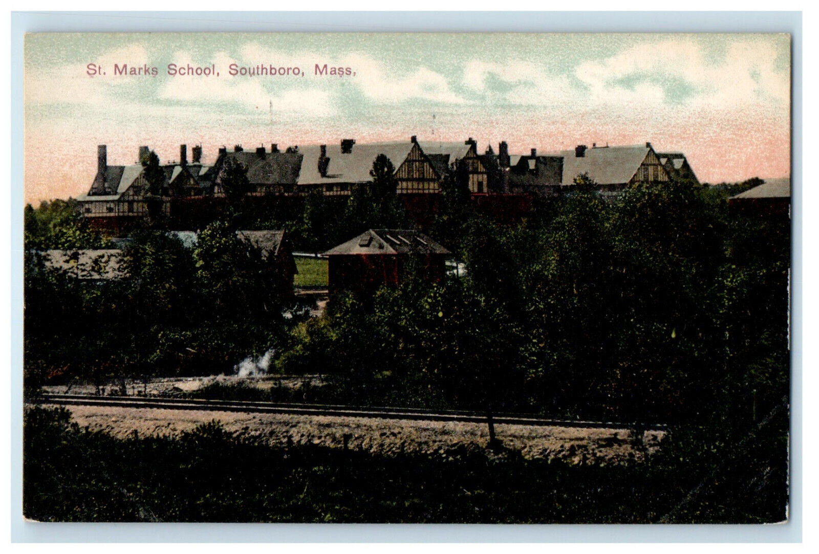 1908 St. Marks School Southboro Massachusetts MA Posted Antique Postcard