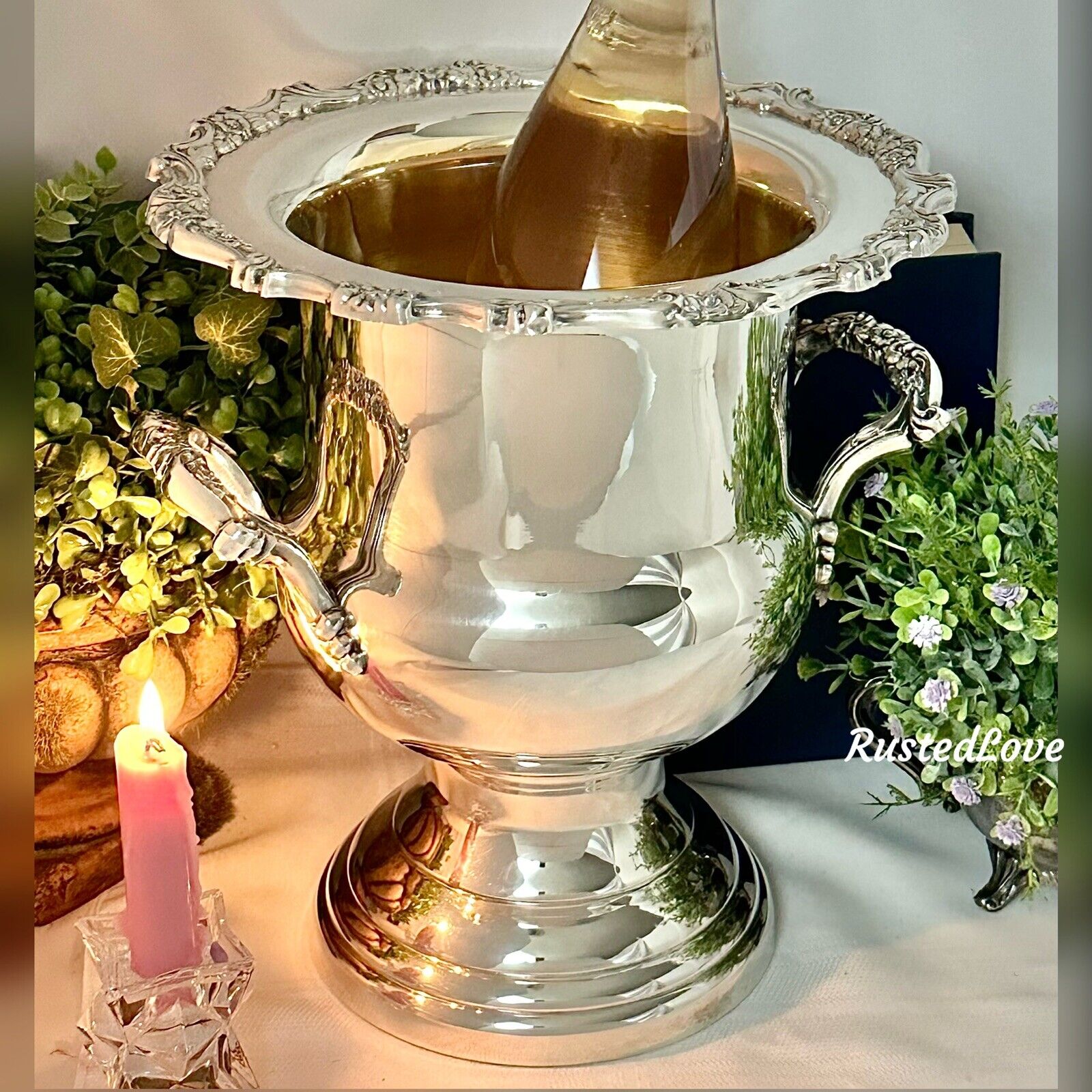 Oneida Silver Plated Champagne Bucket Wine Chiller Ice Bucket Vintage Urn ~