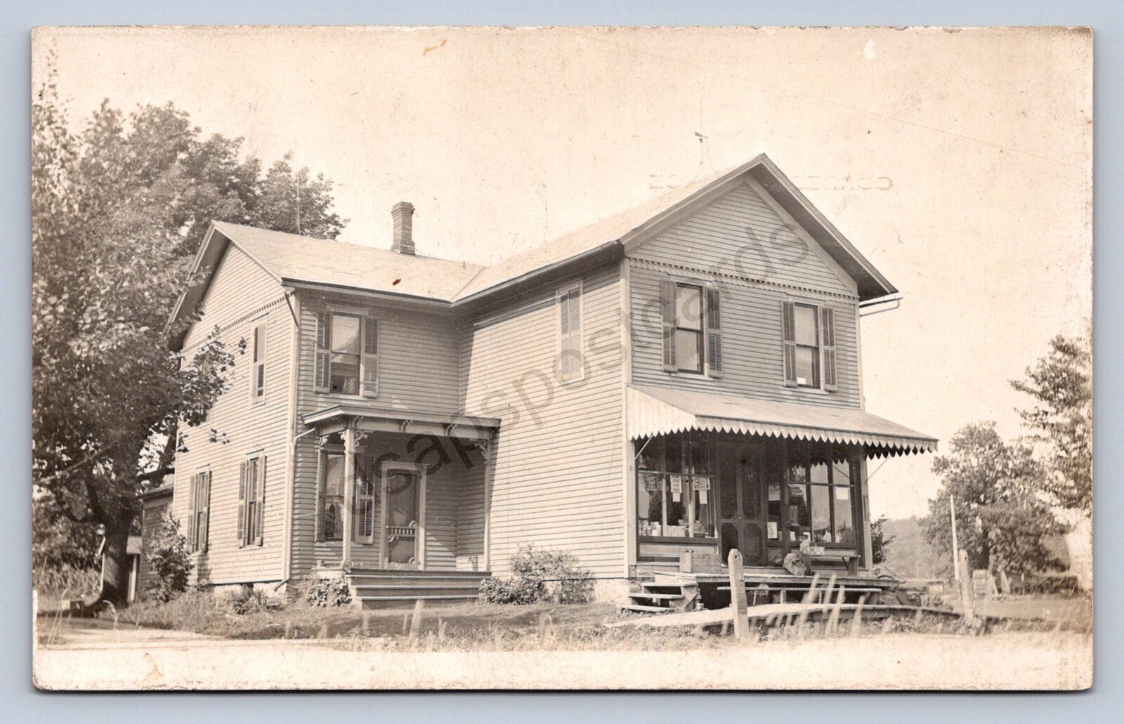 K1/ Williamsfield Ohio RPPC Postcard c1910 General Store Home Ashtabula 473