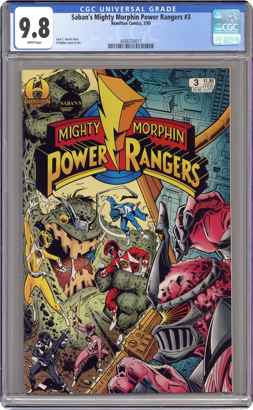 Mighty Morphin Power Rangers #3 CGC 9.8 Mighty Morphin Power Rangers Hamilton