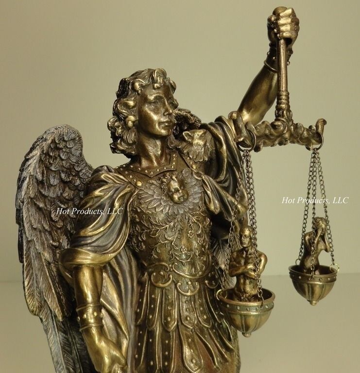 Saint Michael Archangel Weighing Souls Angel Statue Sculpture Bronze Finish