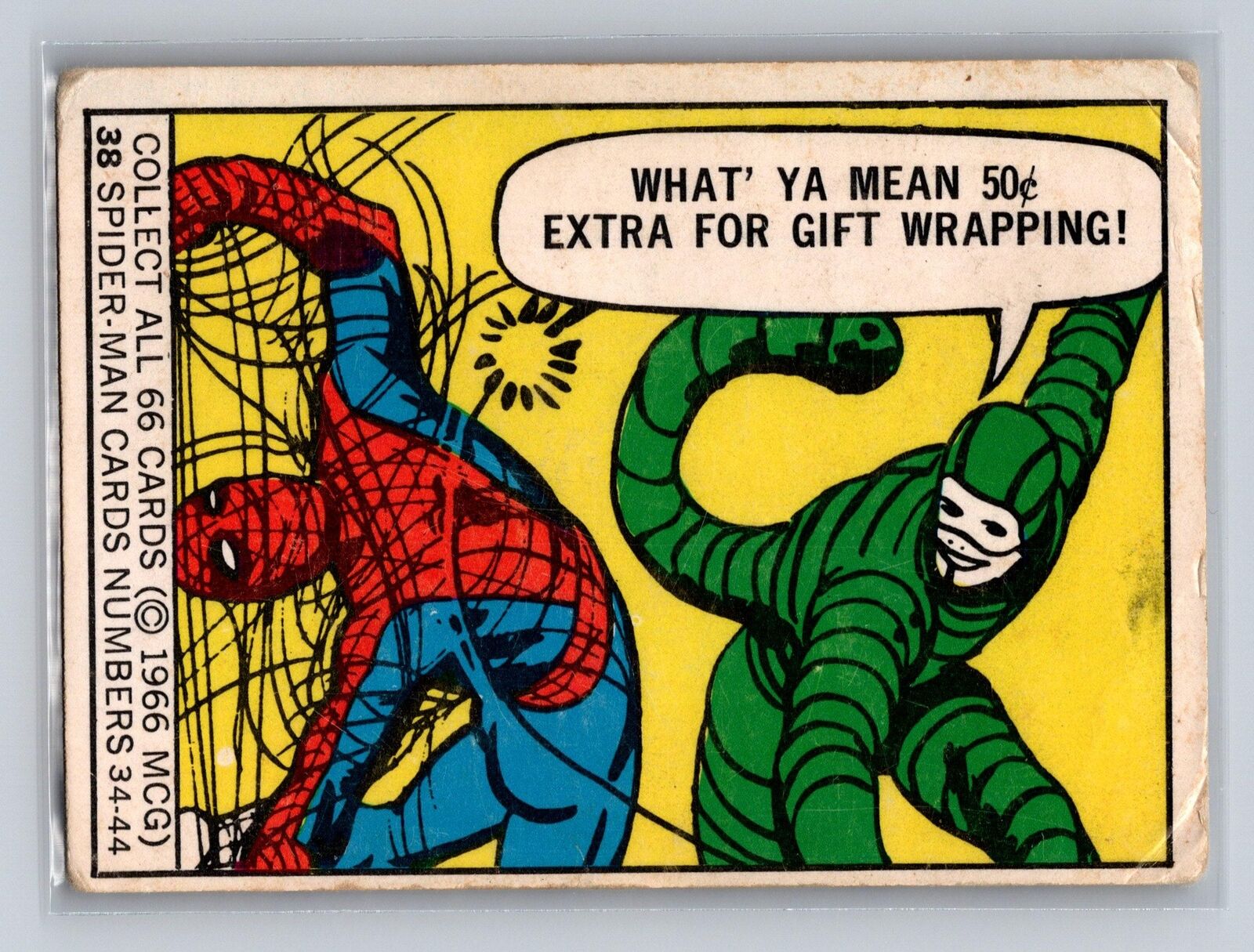 What\' ya mean 50c extra for gift wrapping 1966 Donruss Marvel Super Heroes #38