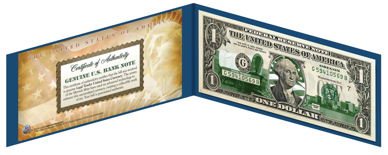 OREGON State $1 Bill *Genuine Legal Tender* U.S. One-Dollar Currency *Green*