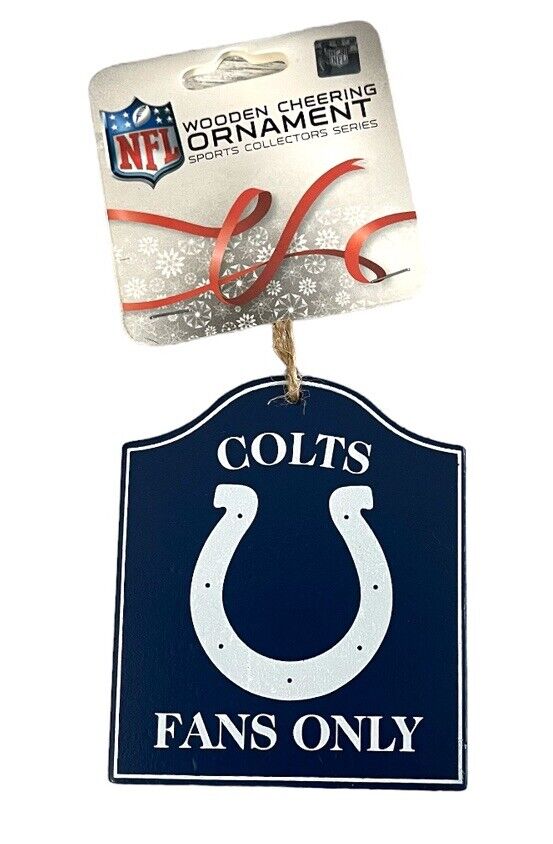 NWT Colts Fans Only Wooden Christmas Ornament 