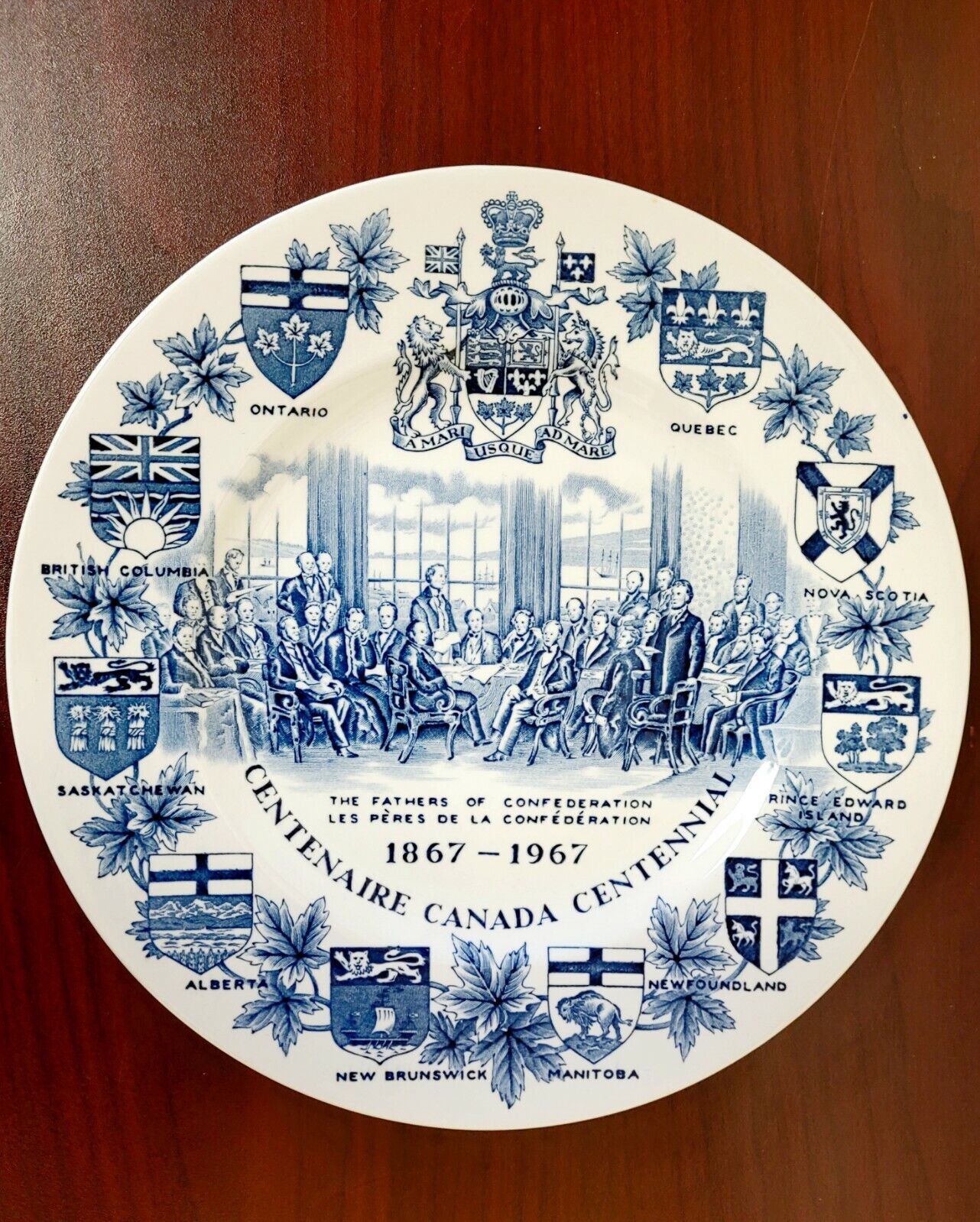 Vtg Souvenir Plate 1967 Centenaire Centennial Canada Ironstone 