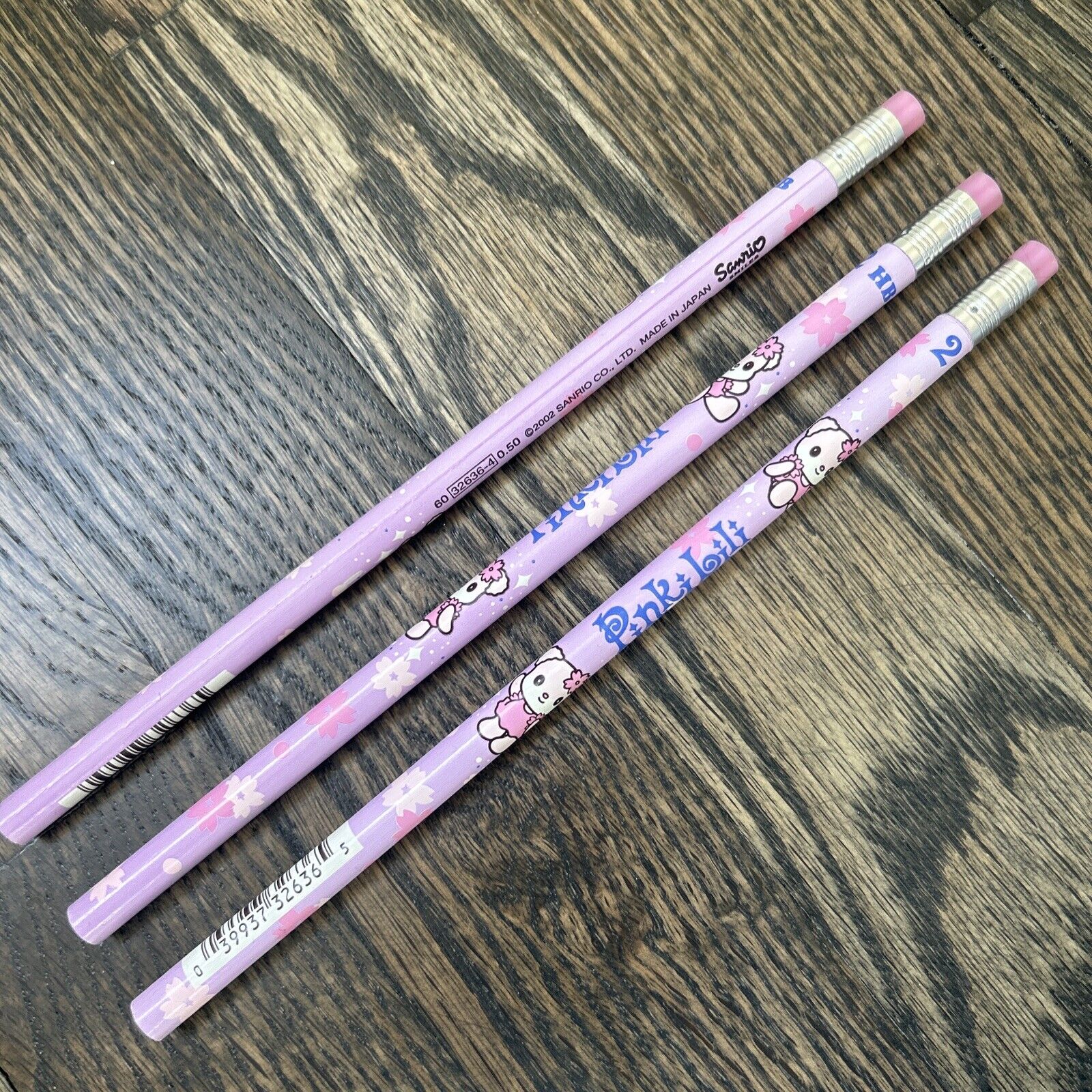 3 X Sanrio 2002 Pinki Lili Pink Teddy Bear Vintage Pencils 2HB